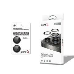 ZORE APPLE iPhone 16 16 Plus Siyah CL-12 Premium Safir Parmak İzi Bırakmayan Anti-Reflective Kamera Lens Koruyucu