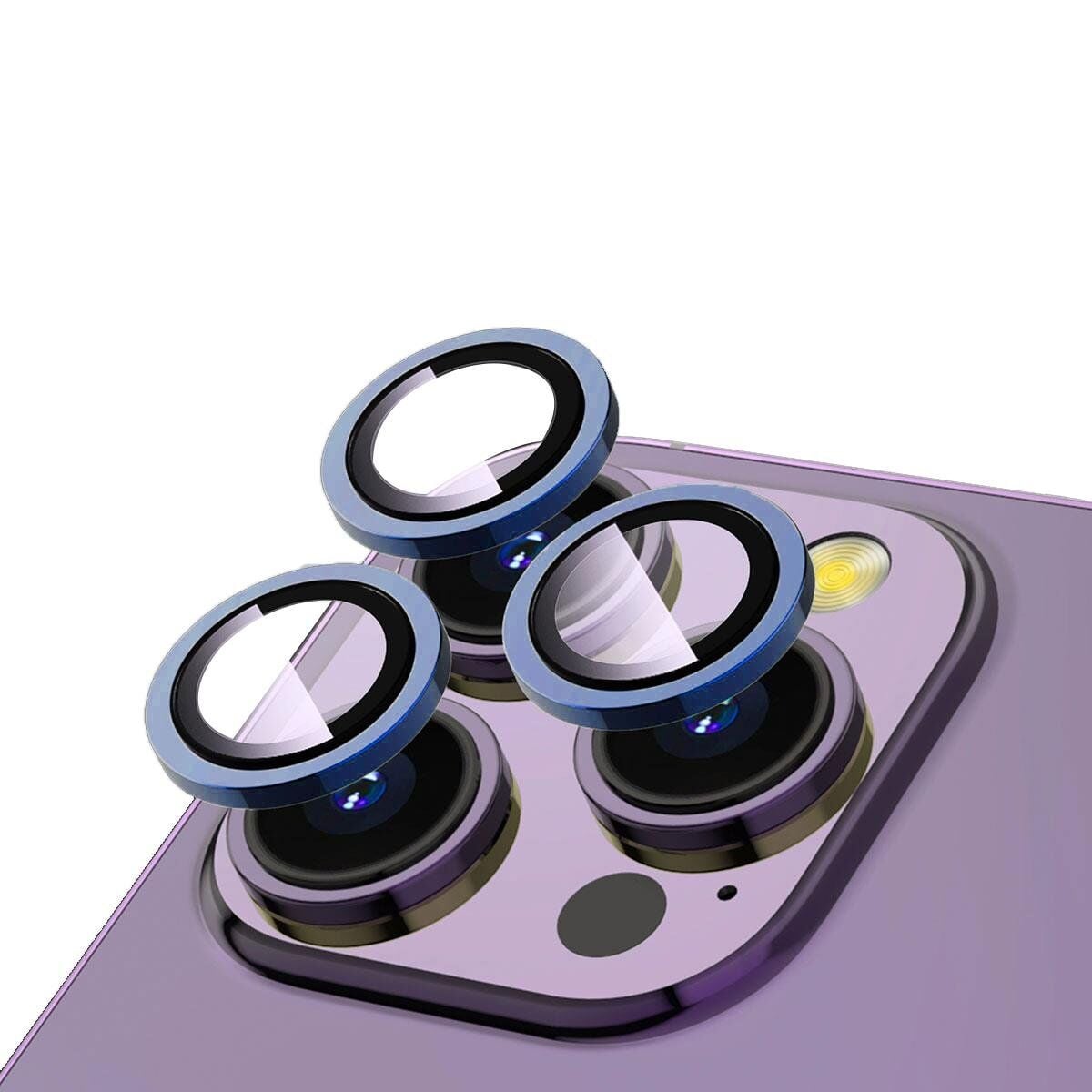 ZORE APPLE iPhone 15 Pro 15 Pro Max Midnight Blue CL-12 Premium Safir Parmak İzi Bırakmayan Anti-Reflective Kamera Lens Koruyucu