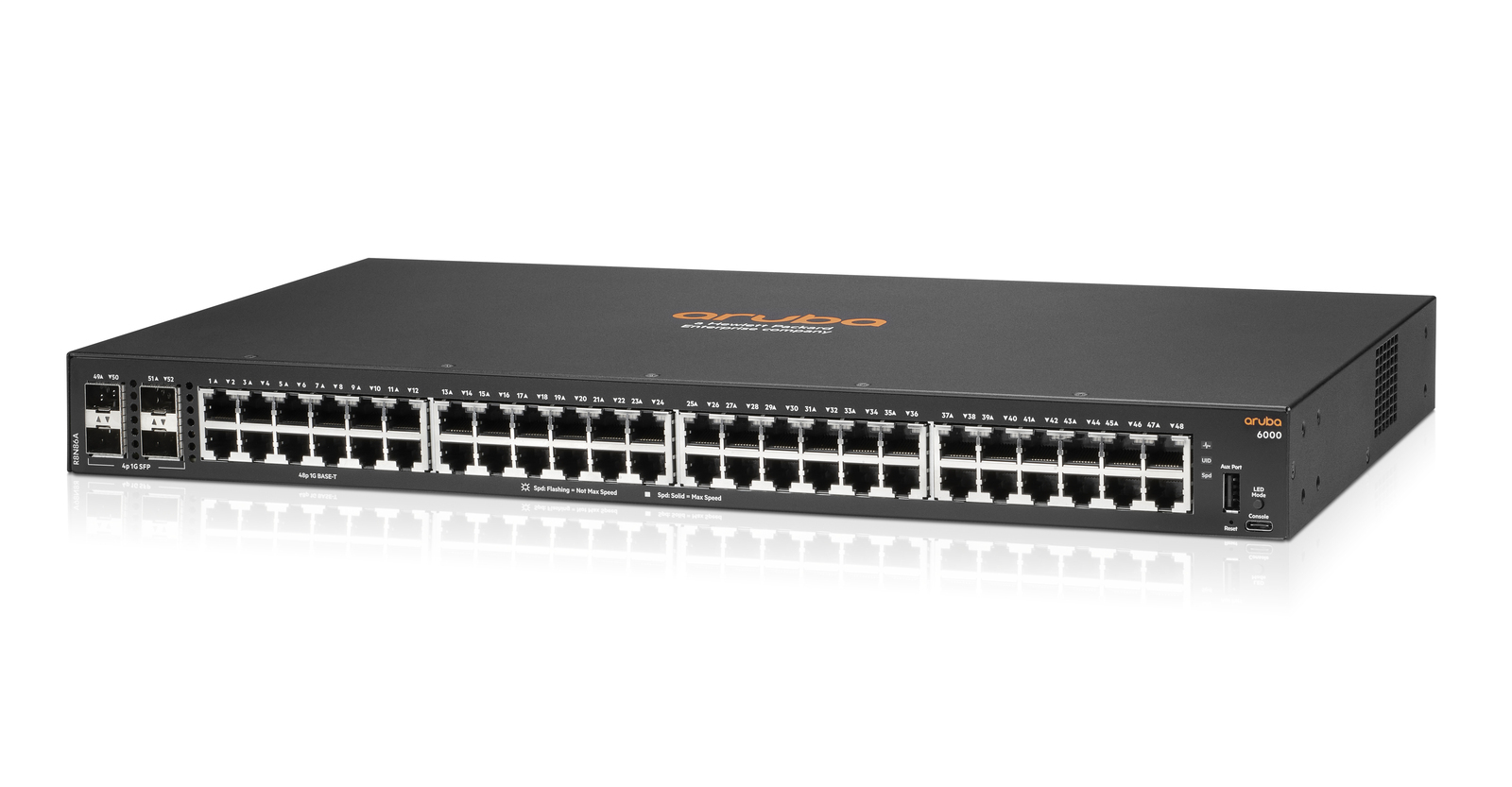 HPE Aruba CX 6000 R8N86A 48 Port 10/100/1000Mbps Gigabit RJ45 4x1GbE SFP Non-PoE Layer 2 Gigabit Ethernet Yönetilebilir Switch