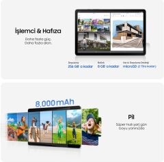 SAMSUNG Galaxy Tab S10 Lite Wi-Fi 10.9 inç 256GB + 8GB Ram Android Tablet SM-X400 Gri