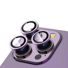 ZORE APPLE iPhone 14 Pro 14 Pro Max Deep Mor CL-12 Premium Safir Parmak İzi Bırakmayan Anti-Reflective Kamera Lens Koruyucu