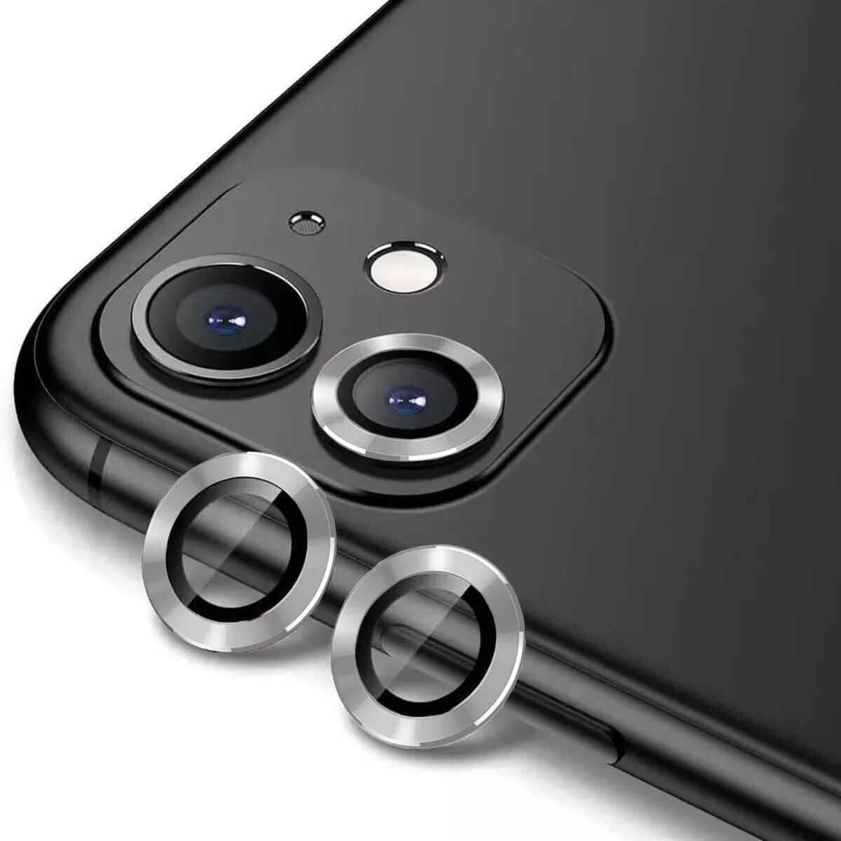 ZORE APPLE iPhone 11 12 12 Mini Gümüş CL-12 Premium Safir Parmak İzi Bırakmayan Anti-Reflective Kamera Lens Koruyucu