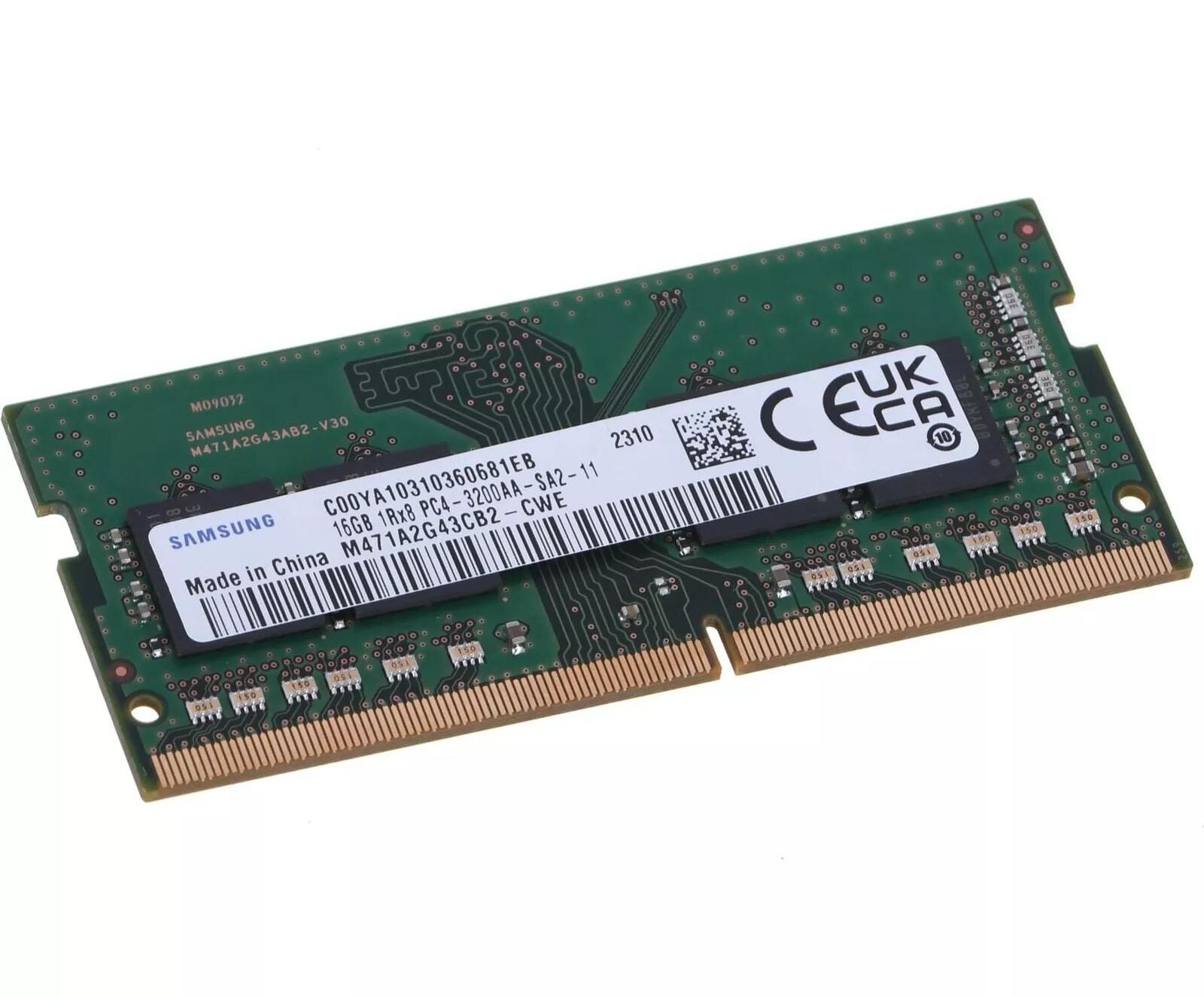 SAMSUNG 16GB DDR4 3200MHz 1Rx8 PC4-3200AA CL22 SODIMM Notebook Ram M471A2G43CB2-CWE