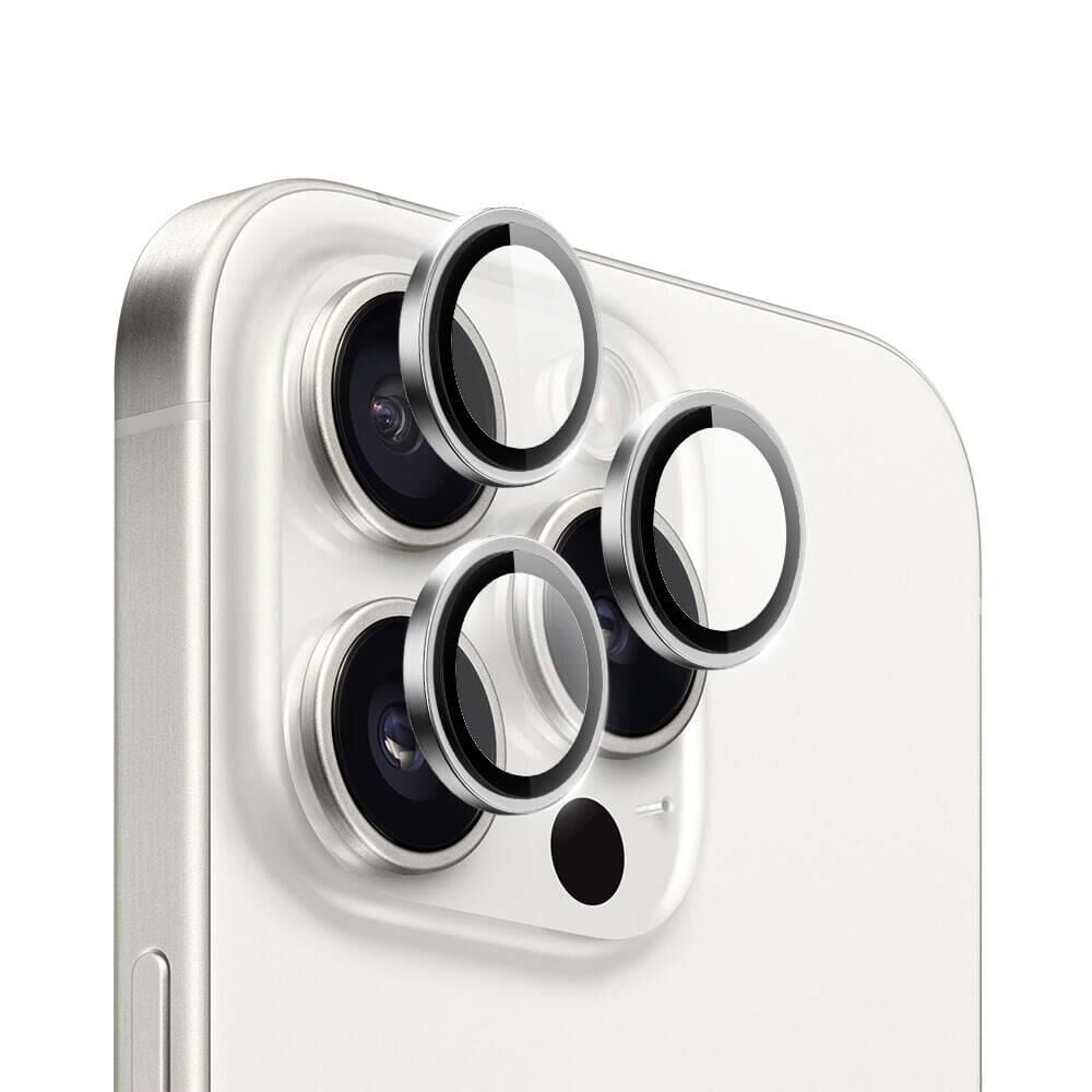 WİWU APPLE iPhone 15 Pro Max White Titanium LG-004 PVD Lens Guard Metal Kamera Lens Koruyucu
