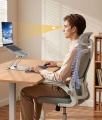 UGREEN 95187 LP966 Yükseklik ve Eğim Ayarlı 10-17.3 inç Uyumlu Katlanabilir Alüminyum Tablet ve Notebook Standı Gümüş
