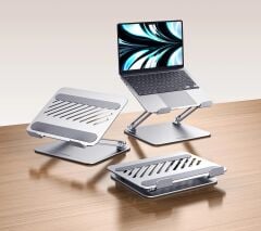 UGREEN 95187 LP966 Yükseklik ve Eğim Ayarlı 10-17.3 inç Uyumlu Katlanabilir Alüminyum Tablet ve Notebook Standı Gümüş