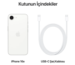APPLE iPhone 16e 256GB Beyaz Cep Telefonu MD1W4TU/A (Apple TÜRKİYE Garantili)