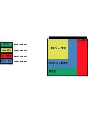 EVESKY Mikro Atx , Mini ITX Boş Kasa Siyah