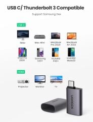 UGREEN 70450 US320 USB-C to HDMI 2.0 4K 60Hz HDR HDCP 2.2 Görüntü ve Ses Dönüştürücü Adaptör Siyah