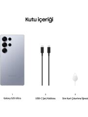 SAMSUNG Galaxy S25 Ultra 1TB + 12GB Ram Titanyum Gümüş Mavi Cep Telefonu (SM-S938B/DS) (Samsung TÜRKİYE Garantili)