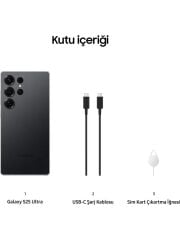 SAMSUNG Galaxy S25 Ultra 512GB + 12GB Ram Titanyum Siyah Cep Telefonu (SM-S938B/DS) (Samsung TÜRKİYE Garantili)