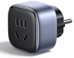 UGREEN 90864 CD333 Nexode 5 Port USB-C1-140W-C2/C3-100W C4-45W USB-A-22.5W Masaüstü Hızlı Şarj Cihazı İstasyonu Gri + UGREEN 35608 S510 Black Label Universal Avrupa Tipi Priz Dönüştürücü