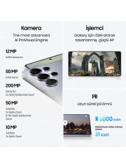 SAMSUNG Galaxy S25 Ultra 512GB + 12GB Ram Titanyum Gümüş Cep Telefonu (SM-S938B/DS) (Samsung TÜRKİYE Garantili)