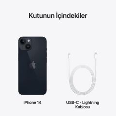 APPLE iPhone 14 128GB Siyah Cep Telefonu MPUF3TU/A (Apple TÜRKİYE Garantili)