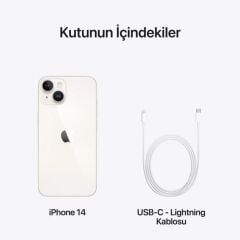 APPLE iPhone 14 128GB Beyaz Yıldız Işığı Cep Telefonu MPUR3TU/A (Apple TÜRKİYE Garantili)