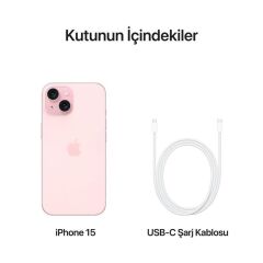 APPLE iPhone 15 128GB Pembe Cep Telefonu MTP13TU/A (Apple TÜRKİYE Garantili)