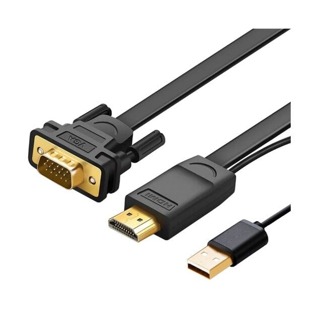 UGREEN 30449 MM101 HDMI to VGA 1080p 60Hz Full HD Aktif Görüntü Dönüştürücü Kablosu 1.5metre