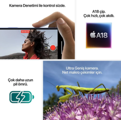 APPLE iPhone 16 256GB Deniz Mavisi Cep Telefonu MYEJ3TU/A (Apple TÜRKİYE Garantili)