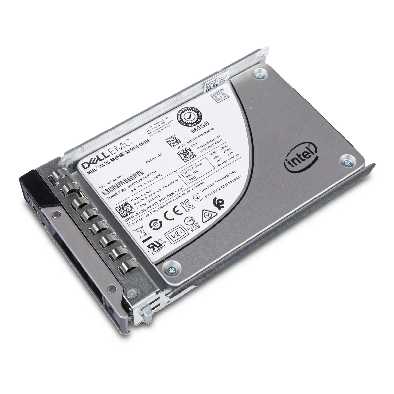 DELL INTEL DC S4600 Series 960GB Sata 6Gbps 2.5'' Server Sunucu SSD SSDSC2KG960G7R J66336-002 0TR3MY