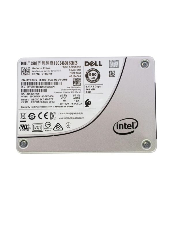 DELL İNTEL DC S4600 Series 960GB Sata 6Gbps 2.5'' Server Sunucu SSD SSDSC2KG960G7R J66336-002 0TR3MY