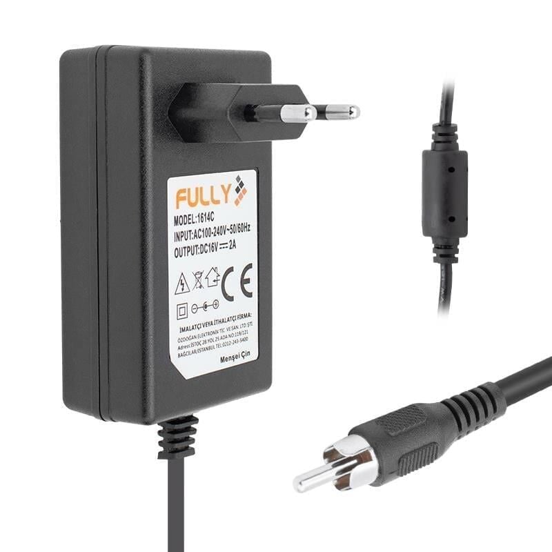 14350 FULLY O-1614C 16 Volt 2 Amper Tos Rca Uçlu Santral Adaptörü