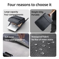 UGREEN 90798 LP664 600D Şık ve Zarif Tasarım Oxford Kumaş 15.6'' Notebook Sırt Çantası B02 Koyu Gri