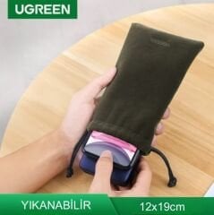 UGREEN 20319 LP101 Çok Yönlü Kullanım L19xW12 (cm) Kadife Saklama Çantası Amber Kahverengi - 2