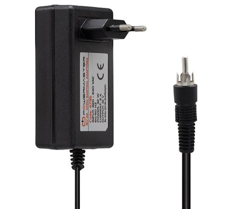 4735 POWERMASTER PM-4735 16 Volt 2 Amper Tos RCA Uçlu Santral Adaptörü Priz Tipi
