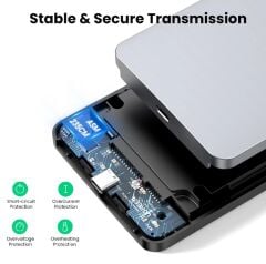 UGREEN 70498 CM300 USB-A 3.1 6GB/s Dayanıklı ve Kompakt 2.5'' SATA SSD Harddisk Sabit Disk Muhafazası - 2
