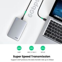 UGREEN 70498 CM300 USB-A 3.1 6GB/s Dayanıklı ve Kompakt 2.5'' SATA SSD Harddisk Sabit Disk Muhafazası