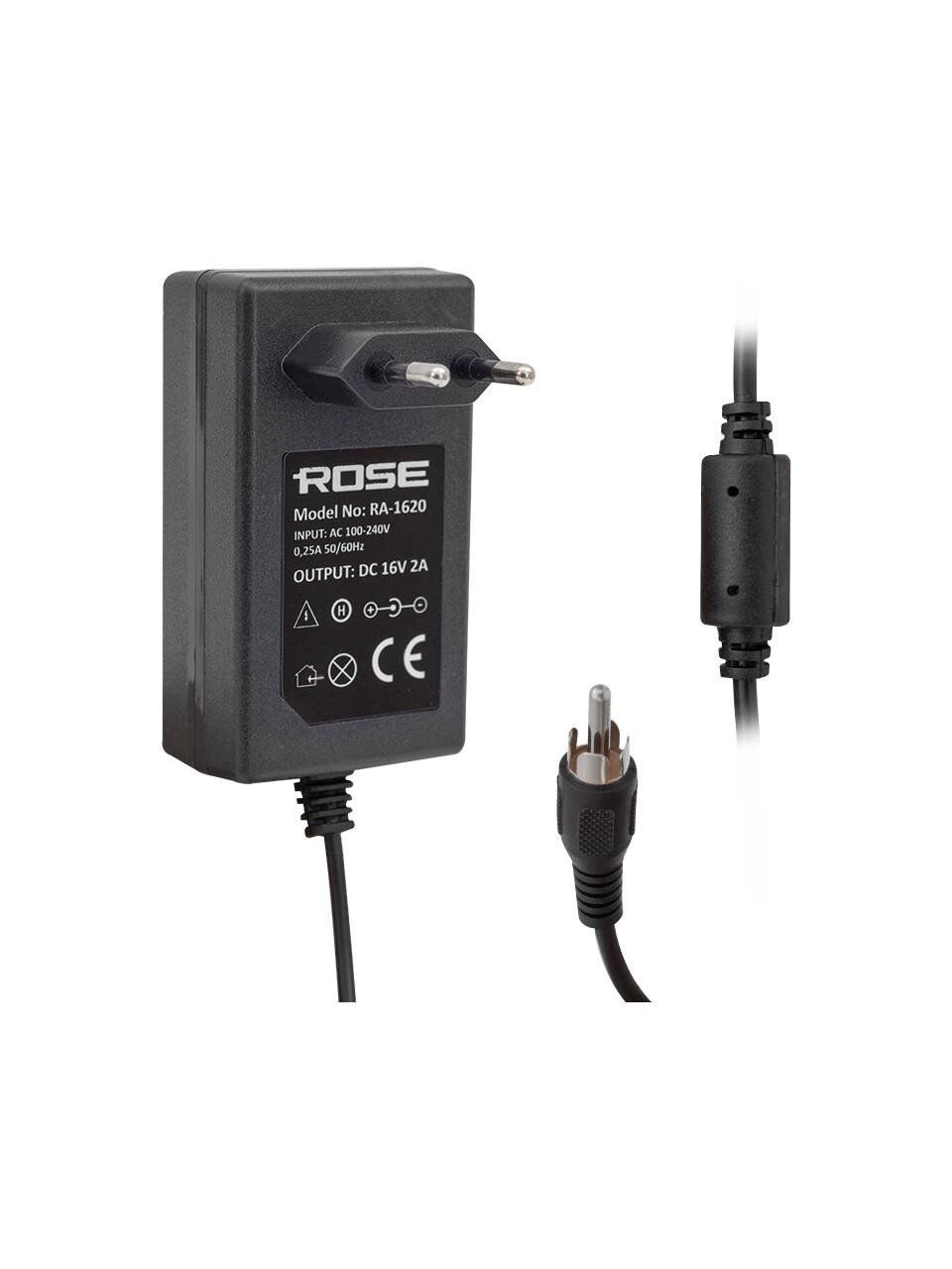 7739 ROSE RA-1620 16 Volt 2 Amper Rca Fişli Priz Tipi Rca Tos Fişli Santral Adaptörü