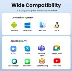 UGREEN 15728 CM678 1080p HD Mikrofonlu USB Webcam Kamera