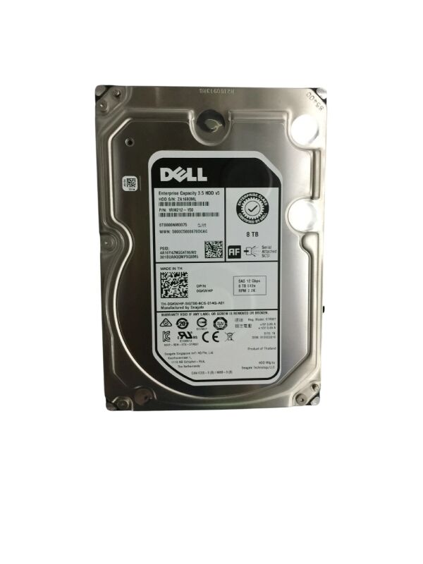 DELL EnterPrise 8TB 7.2K 12G 512e SAS 3.5'' Server Sunucu Harddisk ST8000NM0075 1RM212-150 0GKWHP