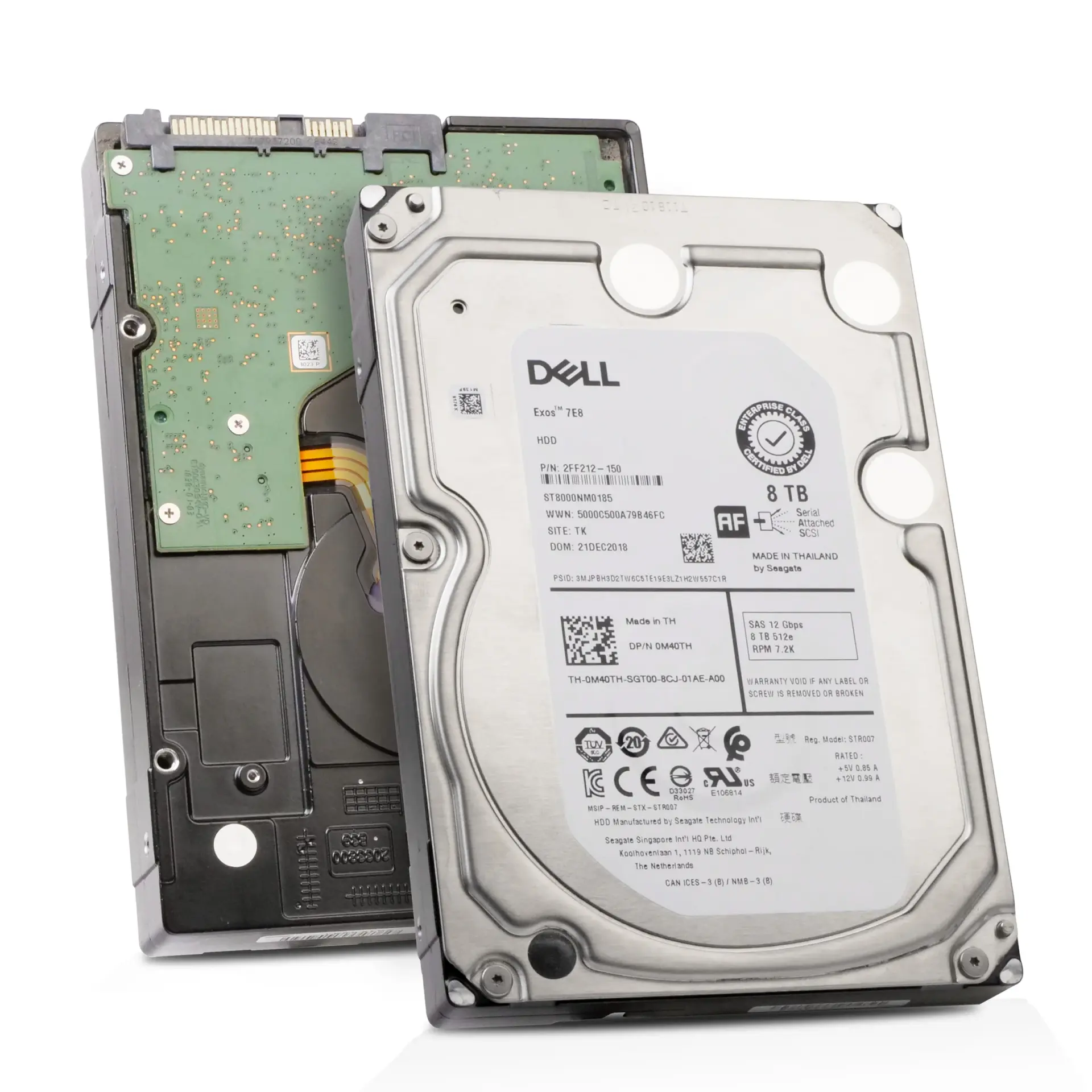 DELL Exos 7E8 8TB 7.2K 12G 512e SAS 3.5'' Server Sunucu Harddisk ST8000NM0185 0M40TH 2FF212-150