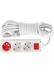 ALMERA 3lü Grup Priz Topraklı Beyaz 5metre