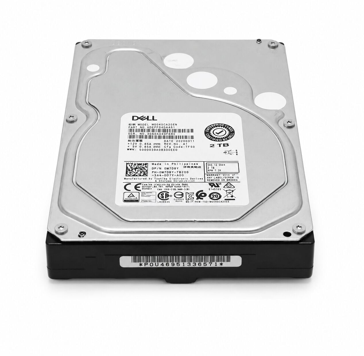DELL EnterPrise 2TB 7.2K 12G SAS 3.5'' Server Sunucu Harddisk MG04SCA20EN 0GDM8H