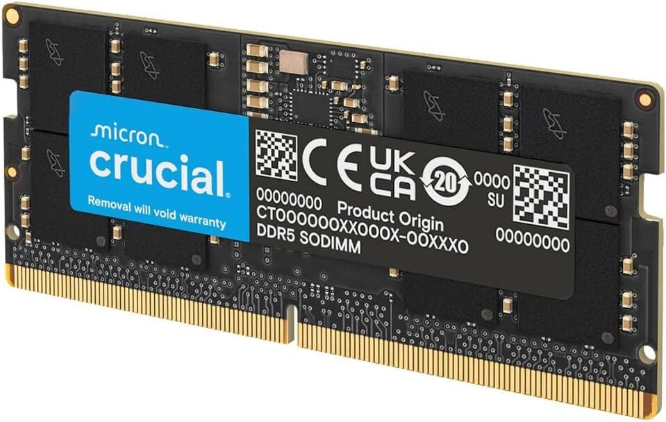 CRUCIAL 32GB DDR5 4800Mhz CL40 1.1V SODIMM Notebook Ram 483482 CT32G48C40S5 C16FPD