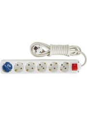 ALMERA 6 lı Grup Priz Anahtarlı Topraklı Beyaz 3metre