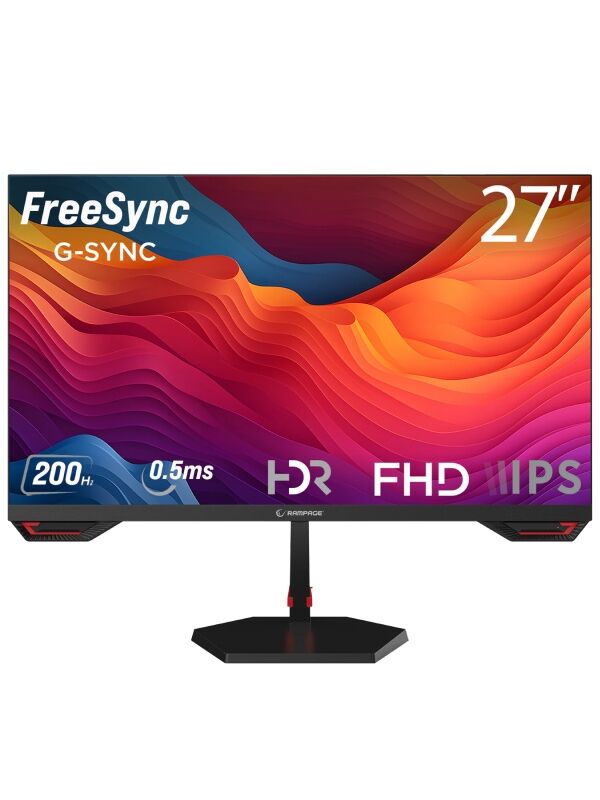 RAMPAGE Crimson CR27R200 27'' 200Hz 0.5ms Fast IPS FHD FreeSync/G-Sync Flat Oyuncu Monitörü