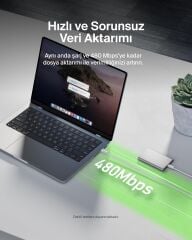 BELKİN 2 li 60W USB-C to USB-C Yumuşak Esnek ve Hızlı Şarj Kablosu Örgülü Beyaz 1.5metre
