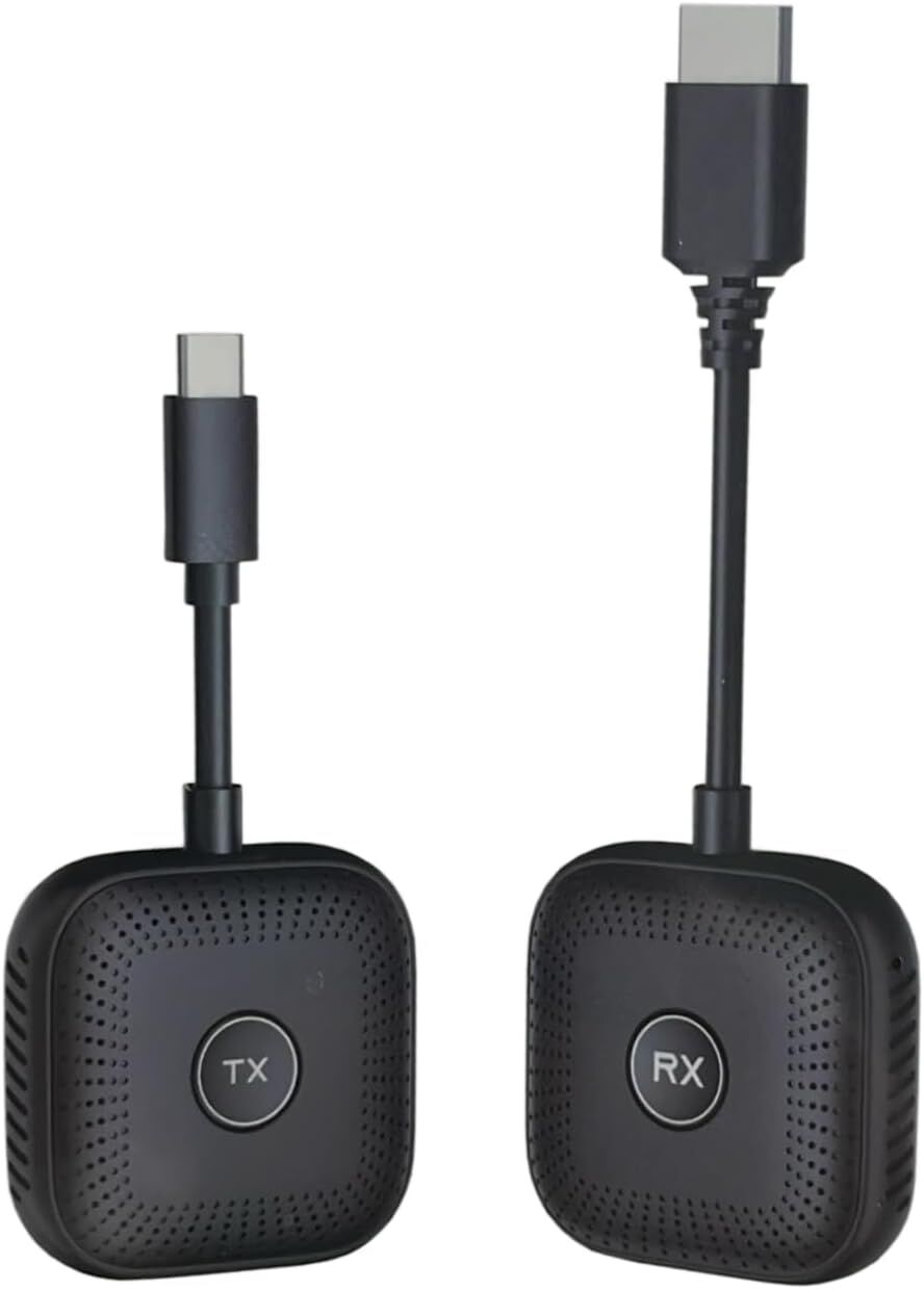 COVERZONE Kablosuz Görüntü Aktarıcı S1 Type-C 1080P 60Hz USB-C TX-RX Tak Çalıştır TV PC Bağlantı Kit