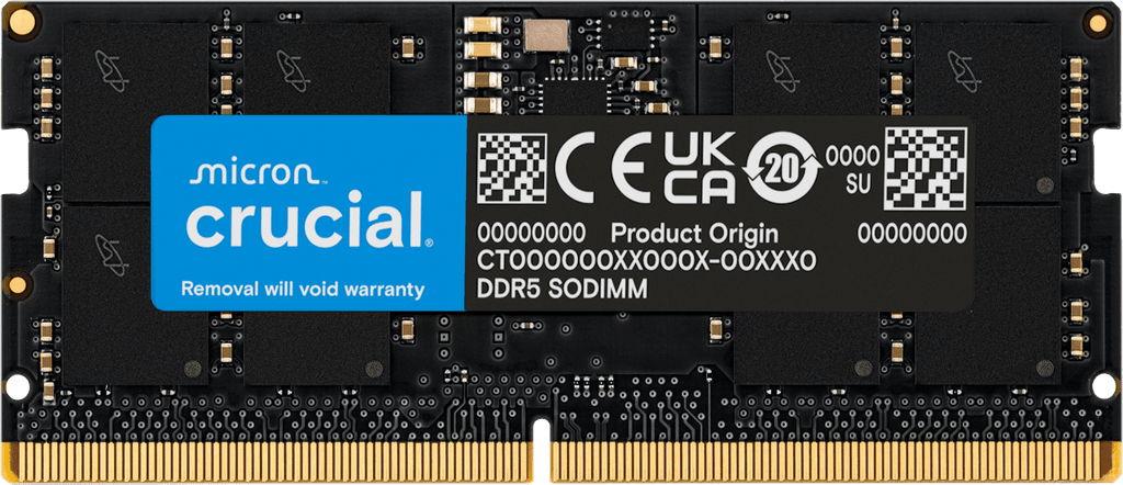 CRUCIAL 32GB DDR5 5600MHz CL46 1.1V SODIMM Notebook Ram CT32G56C46S5.M16D1