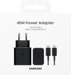SAMSUNG 45W PD USB-C Güç Adaptörü 5A Kablo Hızlı Şarj Aleti Siyah 1.8metre EP-T4511XBEGWW - 2