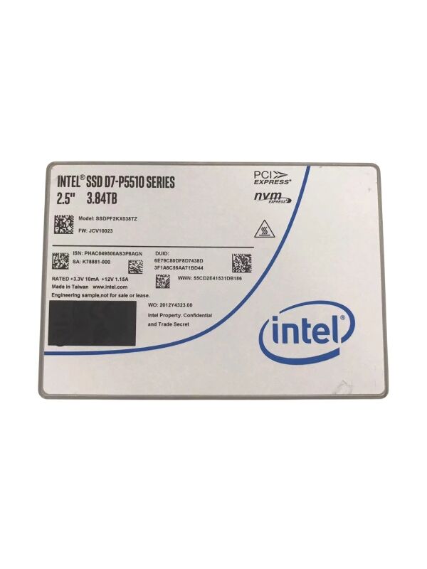 INTEL D7-P5510 Series 3.84TB PCIe Gen4 x4 NVMe U.2 2.5'' Server Sunucu SSD SSDPF2KX038TZ