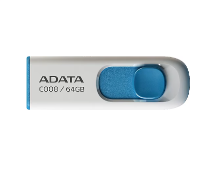ADATA C008 64GB USB 2.0 USB Bellek Beyaz Mavi AC008-64G-RWE