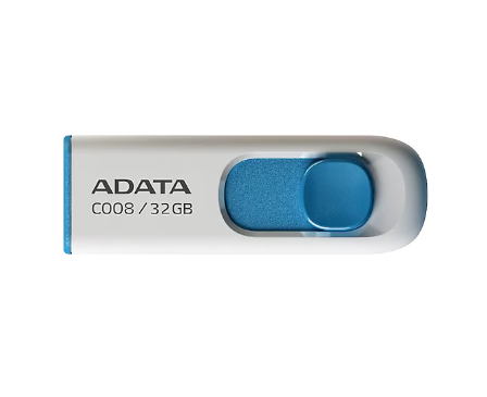 ADATA C008 32GB USB 2.0 USB Bellek Beyaz Mavi AC008-32G-RWE
