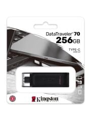 KİNGSTON DataTraveler 256GB USB-C 3.2 Gen1 Type-C USB Bellek Siyah (DT70/256GB)