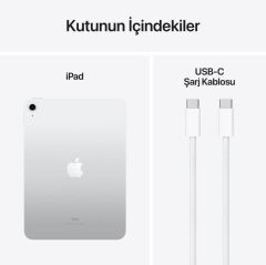 APPLE iPad 10.Nesil 64GB Wi-Fi 10.9'' Liquid Retina Ekran iPadOS Gümüş Tablet MCM74TU/A (Apple TÜRKİYE Garantili)
