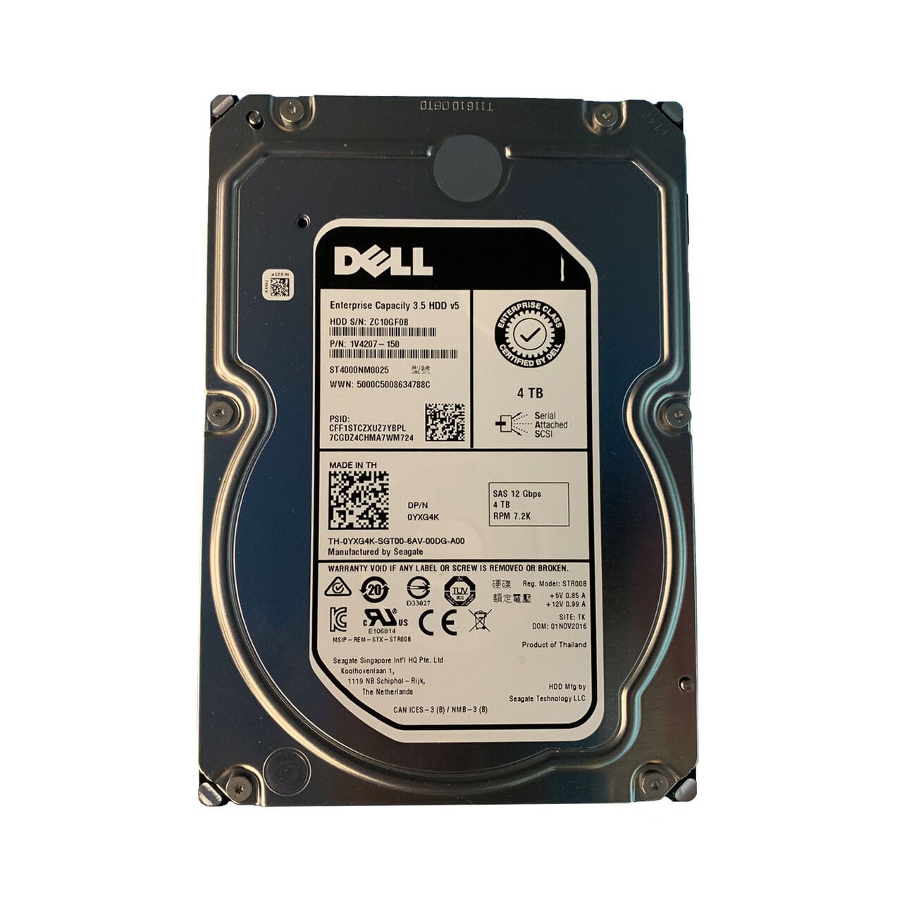 DELL EnterPrise 4TB 7.2K 12G NL SAS 3.5'' Server Sunucu Harddisk ST4000NM0025 1V4207-150 0YXG4K