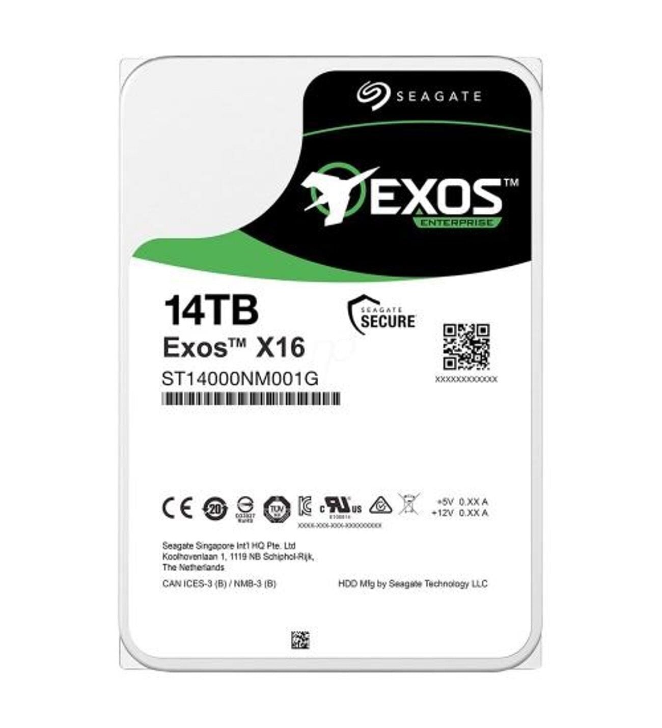 SEAGATE Exos™ EnterPrise X16 14TB 7200rpm 256MB Sata3 7/24 3.5'' Güvenlik Harddisk (ST14000NM001G)